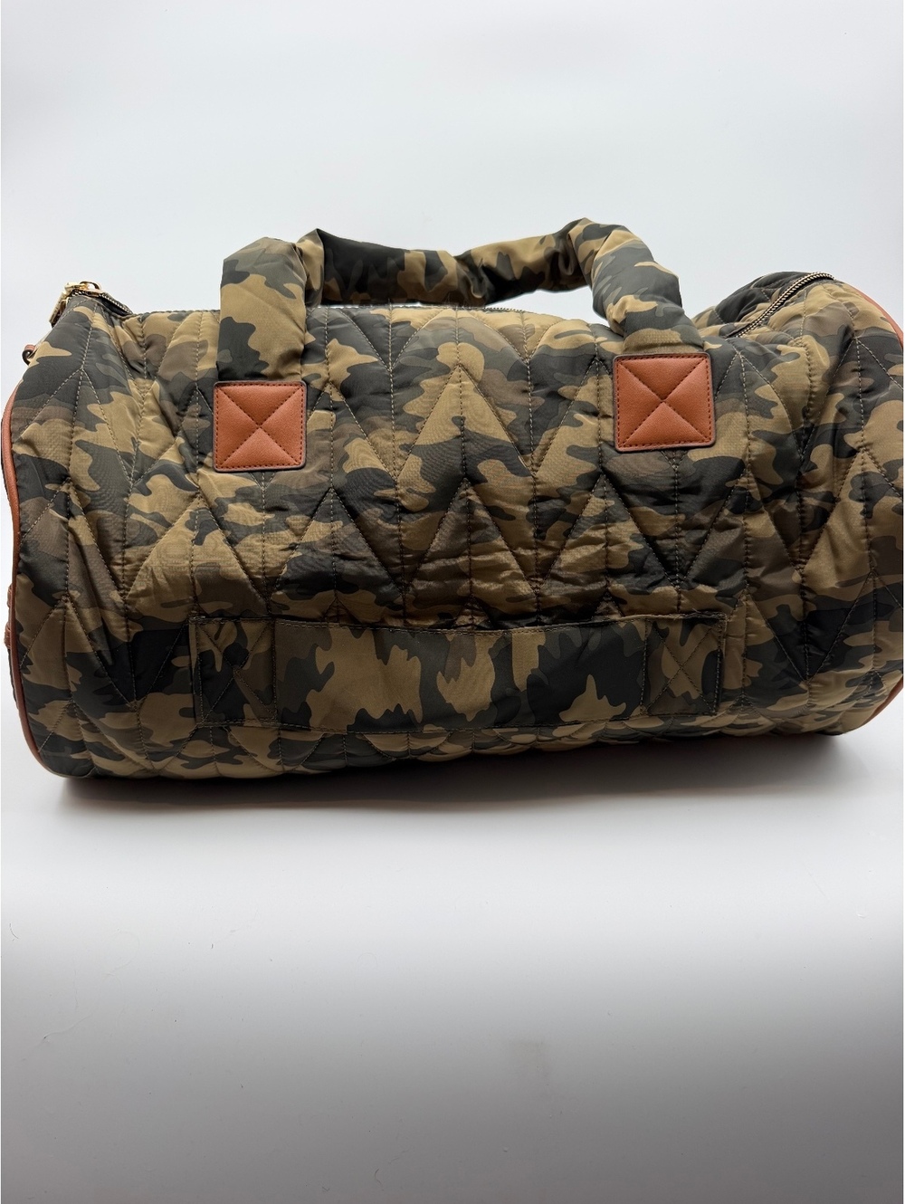Joan and David Camouflage quilted duffel bag